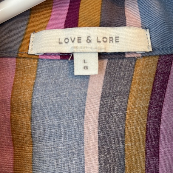 LOVE & LORE colourful striped shirt size large - Picture 5 of 8